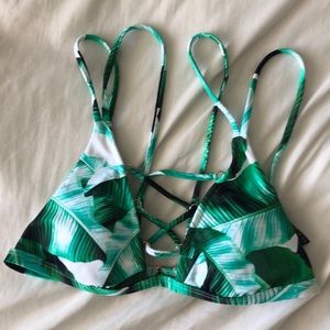 Tropical Lace Up Bikini Top